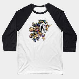 Unicorn Ornament Illustration Baseball T-Shirt